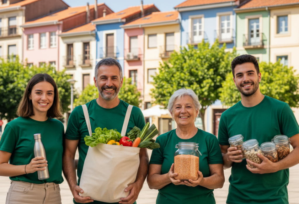 Ciudadanía participando en el reto Ekoetxea Erronka para reducir, reutilizar y reciclar residuos.